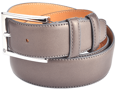 Charcoal Grey Smooth Box Calfskin Men's Belt